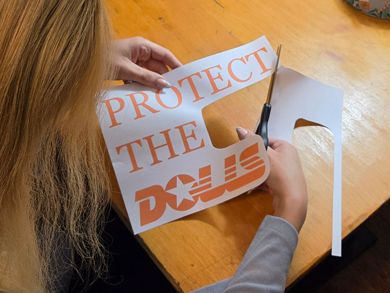 Example of cutting out the printed design